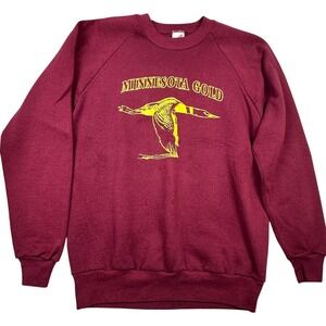 Jerzees Minnesota Gold 80s Vintage‎ Graphic Sweatshirt Burgundy XL Made in USA